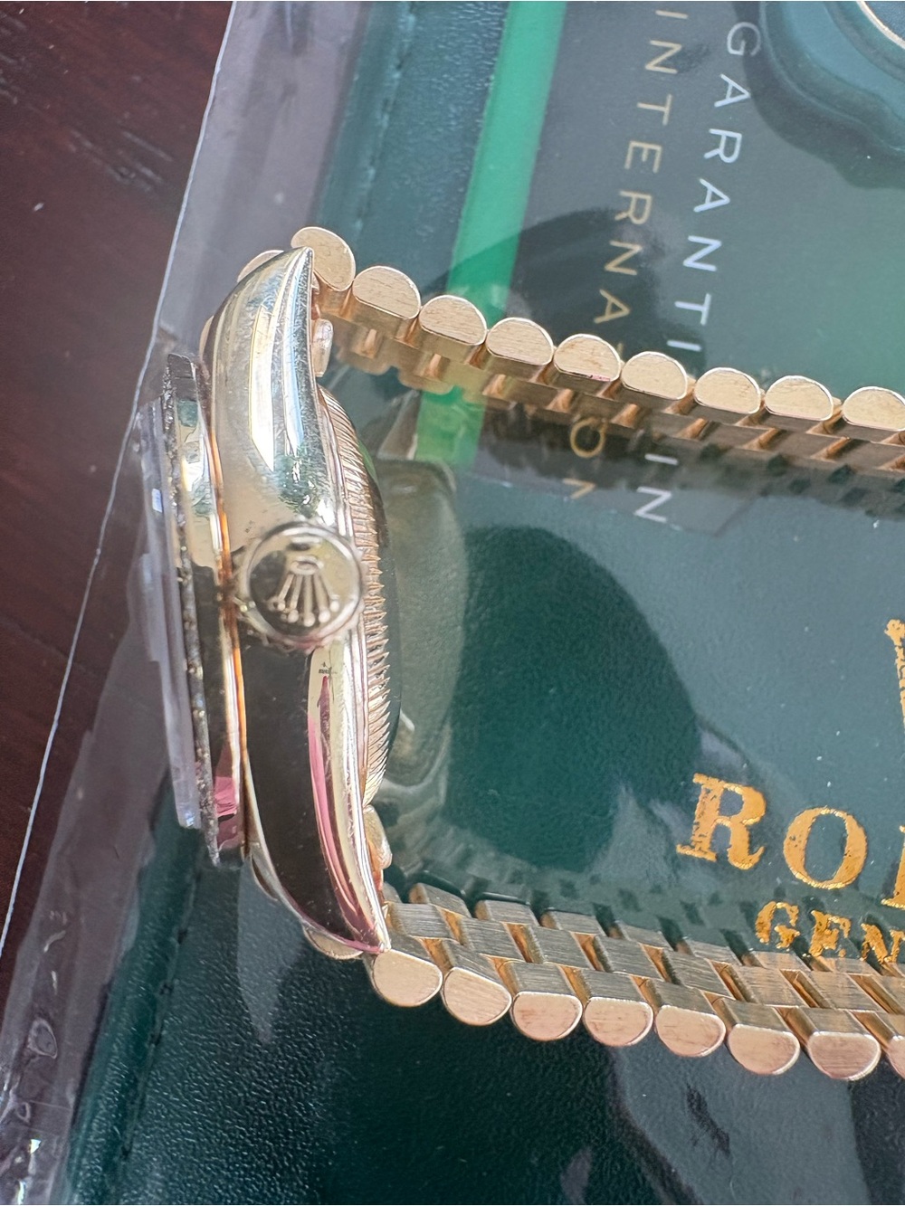 Rolex Ladies Gold Watch with Mother-of-Pearl Dial and Diamond Bezel - Picture 10 of 12
